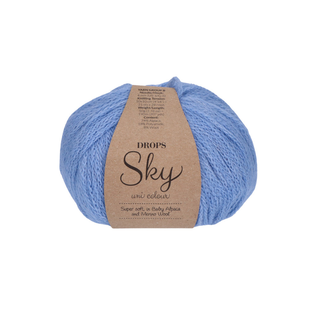 Drops Sky Uni Colour 026 Korenbloem Blauw