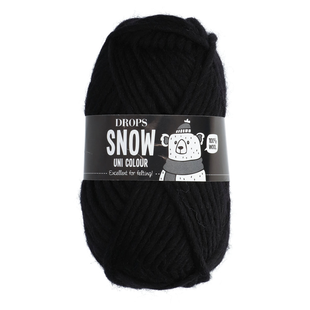 Drops Snow Uni Colour 002 Zwart