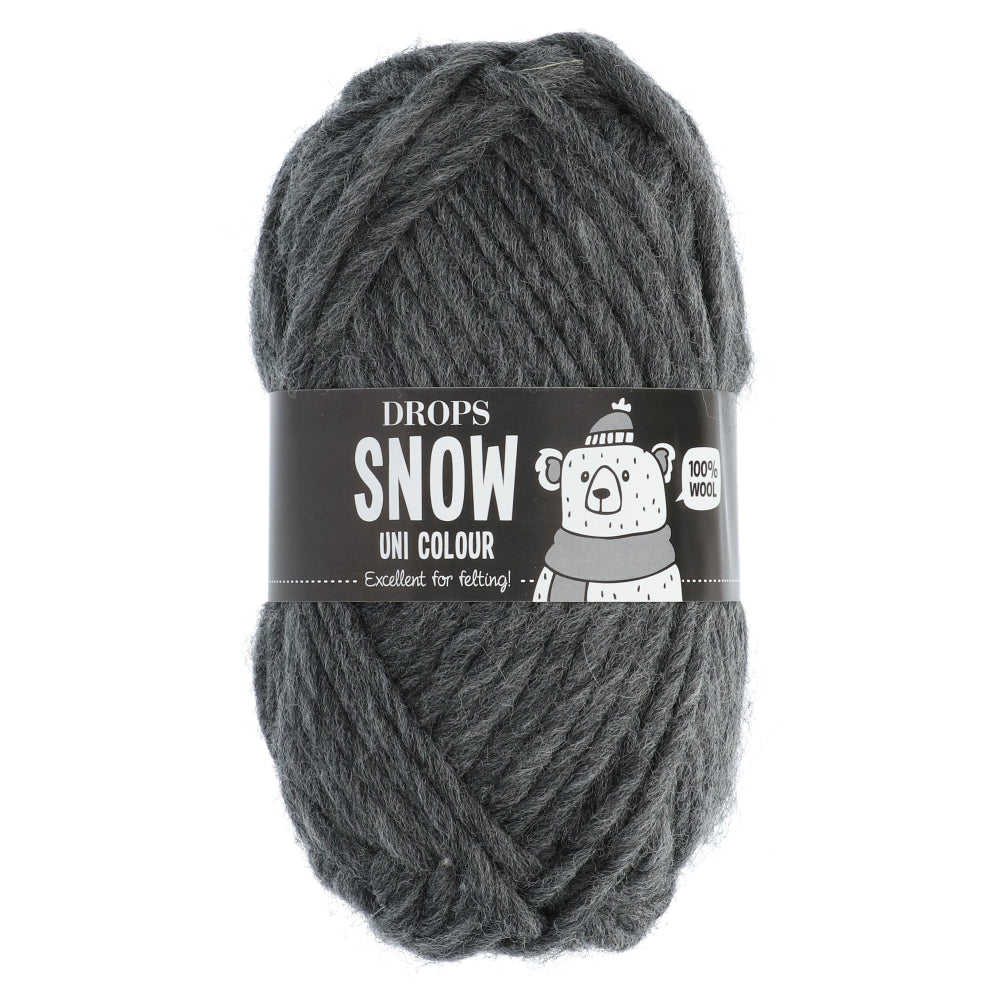 Drops Snow Uni Colour 014 Donkergrijs