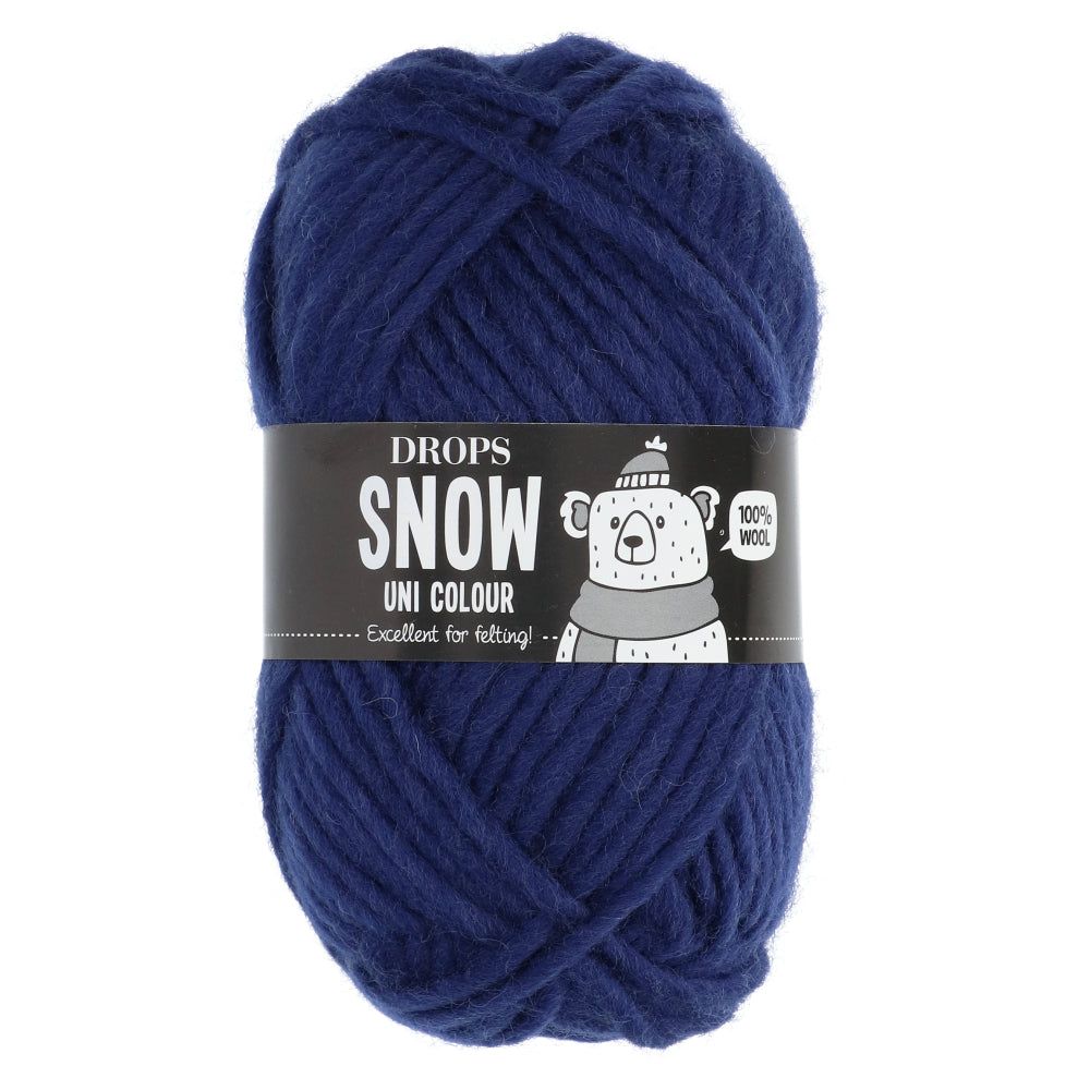 Drops Snow Uni Colour 015 Donkerblauw