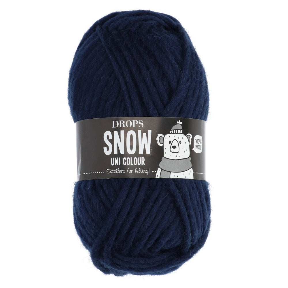 Drops Snow Uni Colour 057 Marineblauw