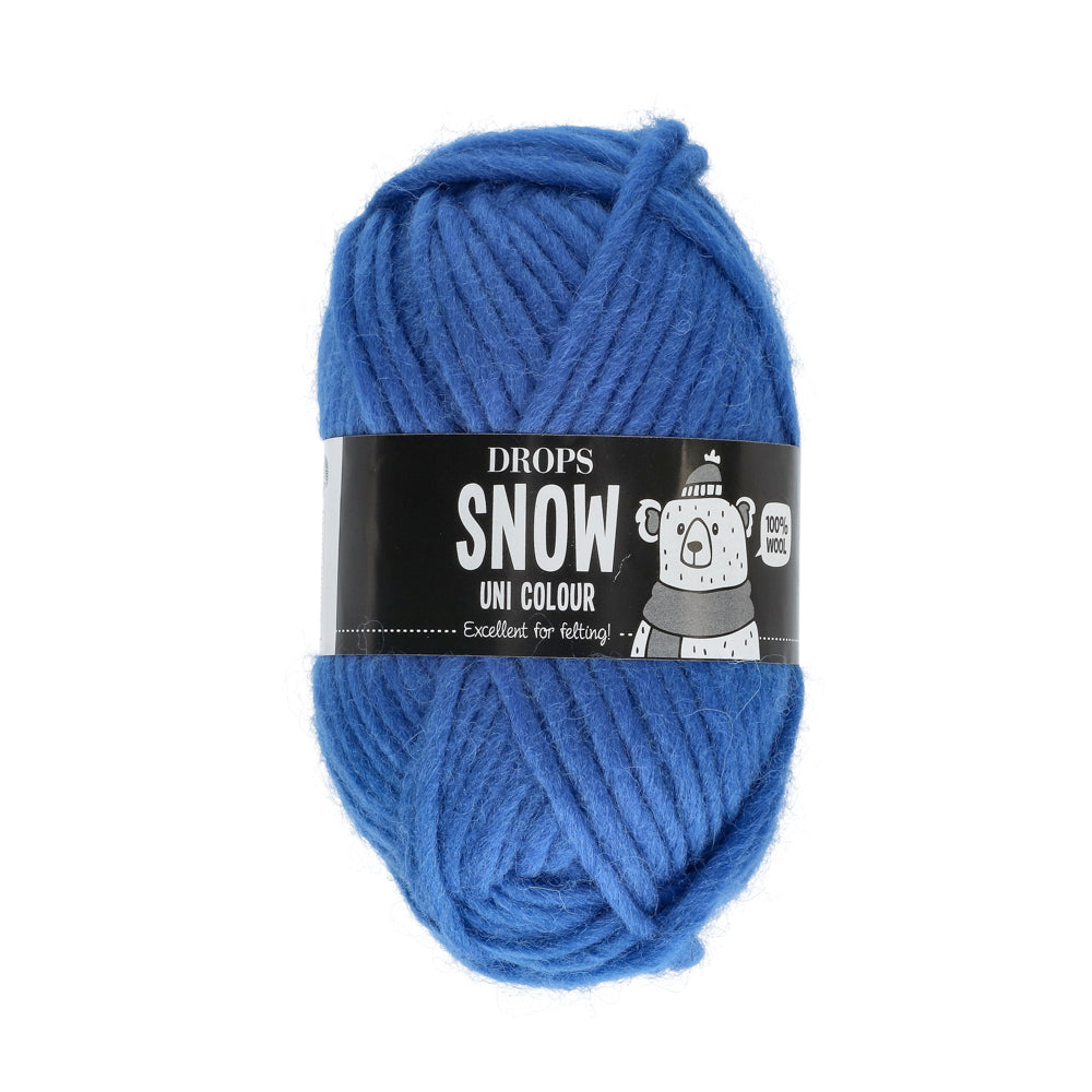 Drops Snow Uni Colour 104 Kobaltblauw