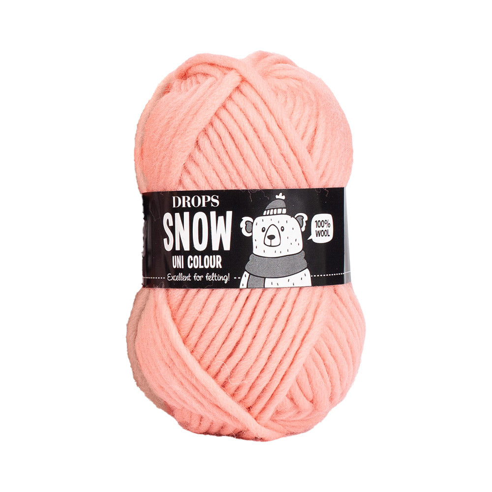 Drops Snow Uni Colour 107 Perzikroze