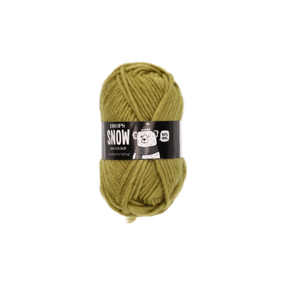Drops Snow Uni Colour 115 Helder Olijfgroen