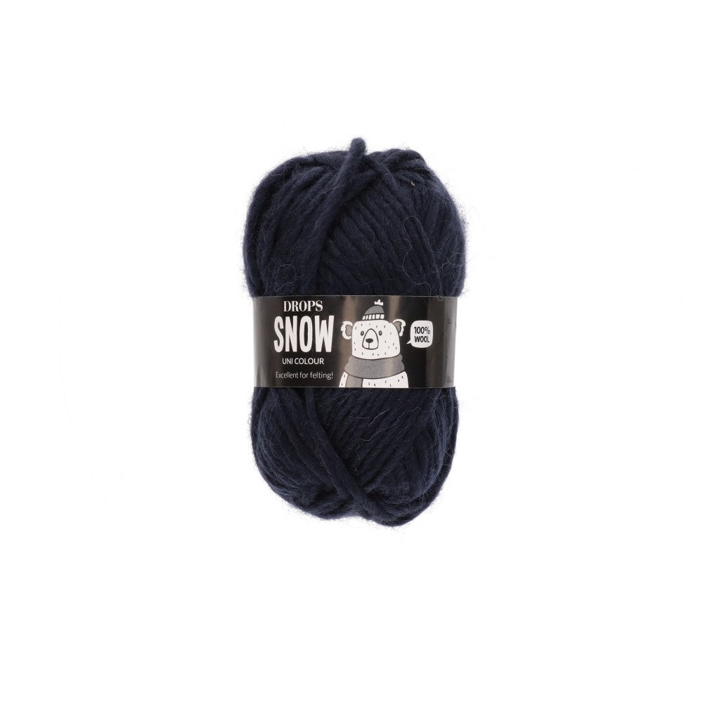 Drops Snow Uni Colour 122 Donker marineblauw