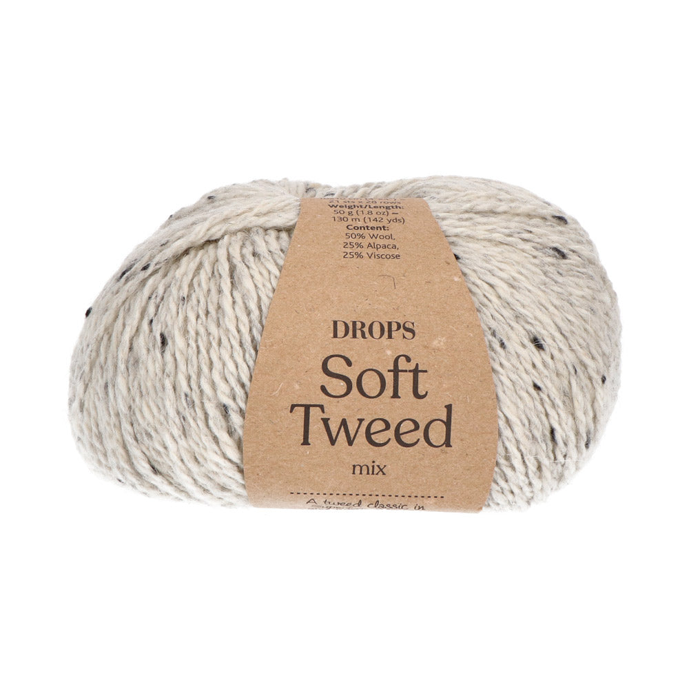 Drops Soft Tweed Mix 020 Zout en Peper