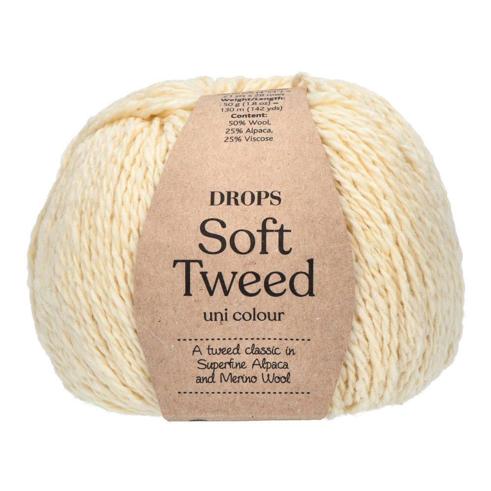 Drops Soft Tweed Uni Colour 01 Naturel