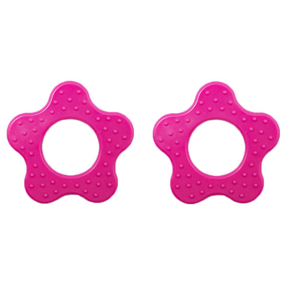 Durable Bijtring Bloem met Noppen 786 Dark Pink