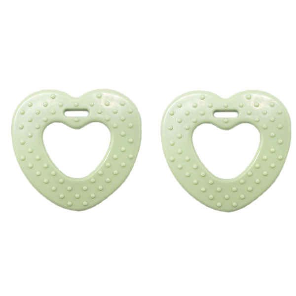 Durable Bijtring Hart met Noppen 369 Pastel Green