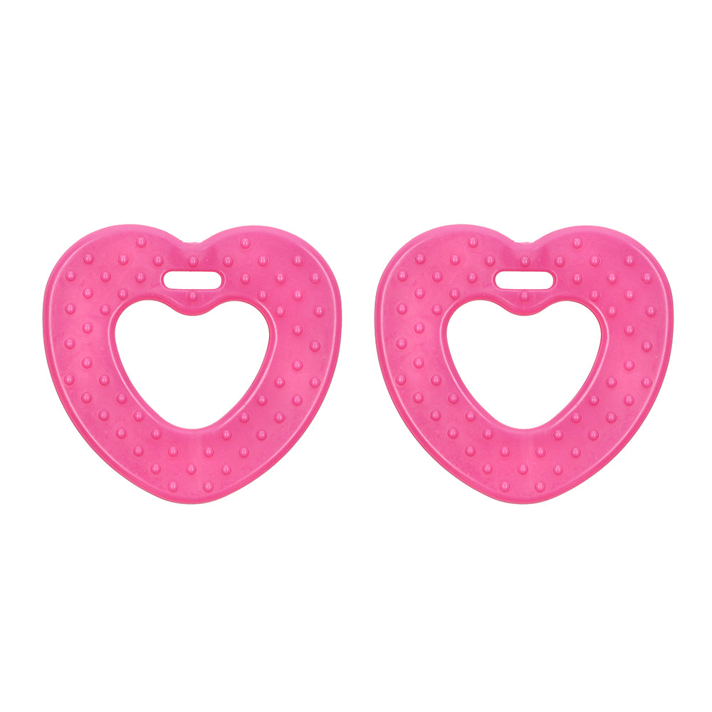 Durable Bijtring Hart met Noppen 786 Neon Pink