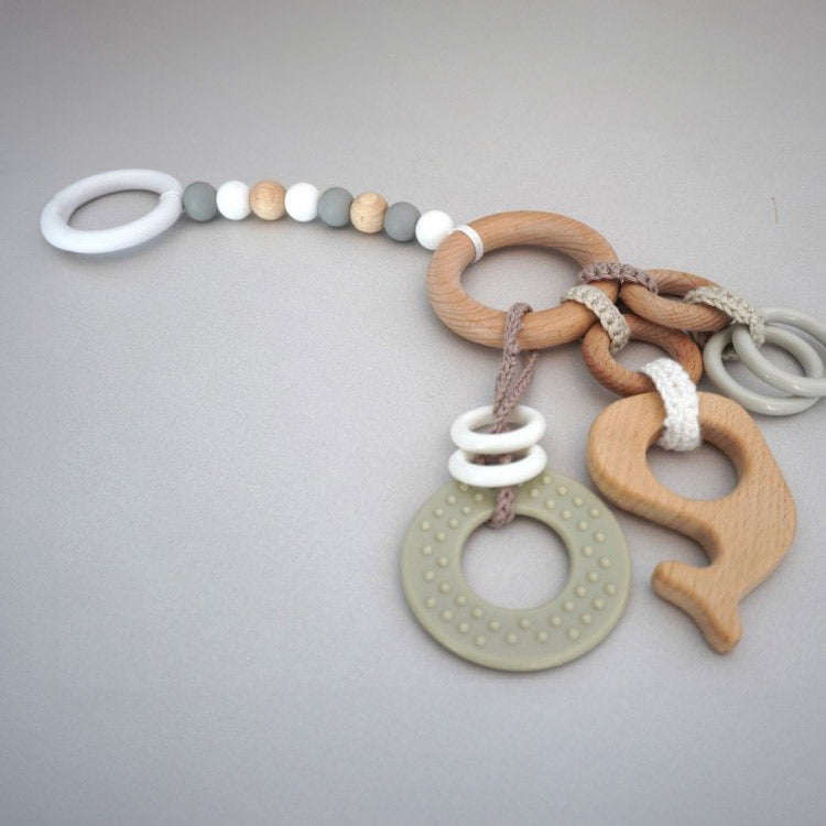 Speenkoord en speelhanger neutral — gemaakt met Durable Bijtring Zonnetje