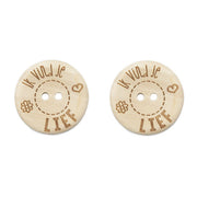 Durable Houten Knopen Ik Vind Je Lief 30mm 2 stuks