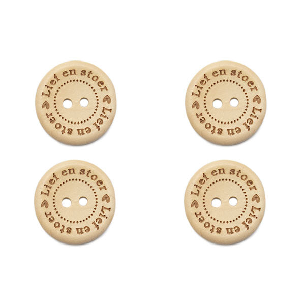 Durable Houten Knopen Lief En Stoer 20mm 4 stuks