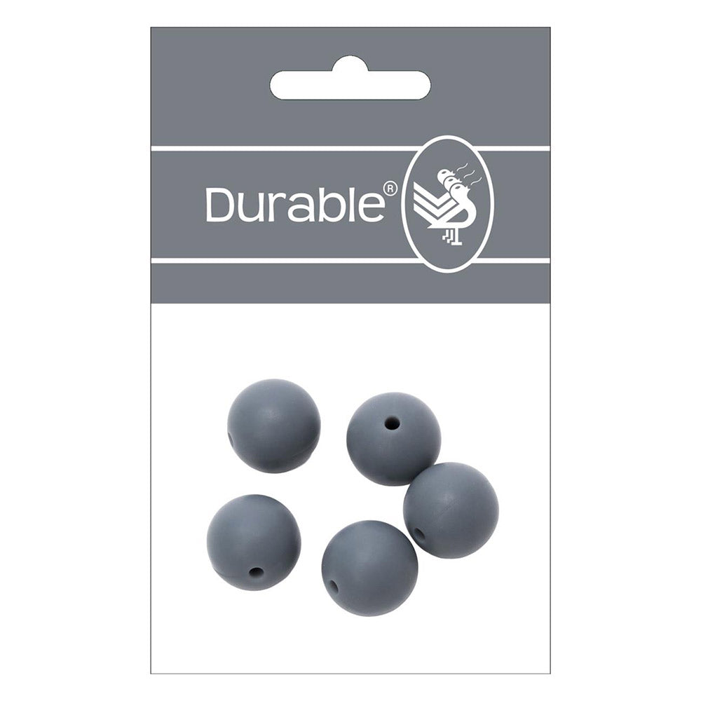 Durable Siliconen Kralen 15mm 5 stuks 004 Grey