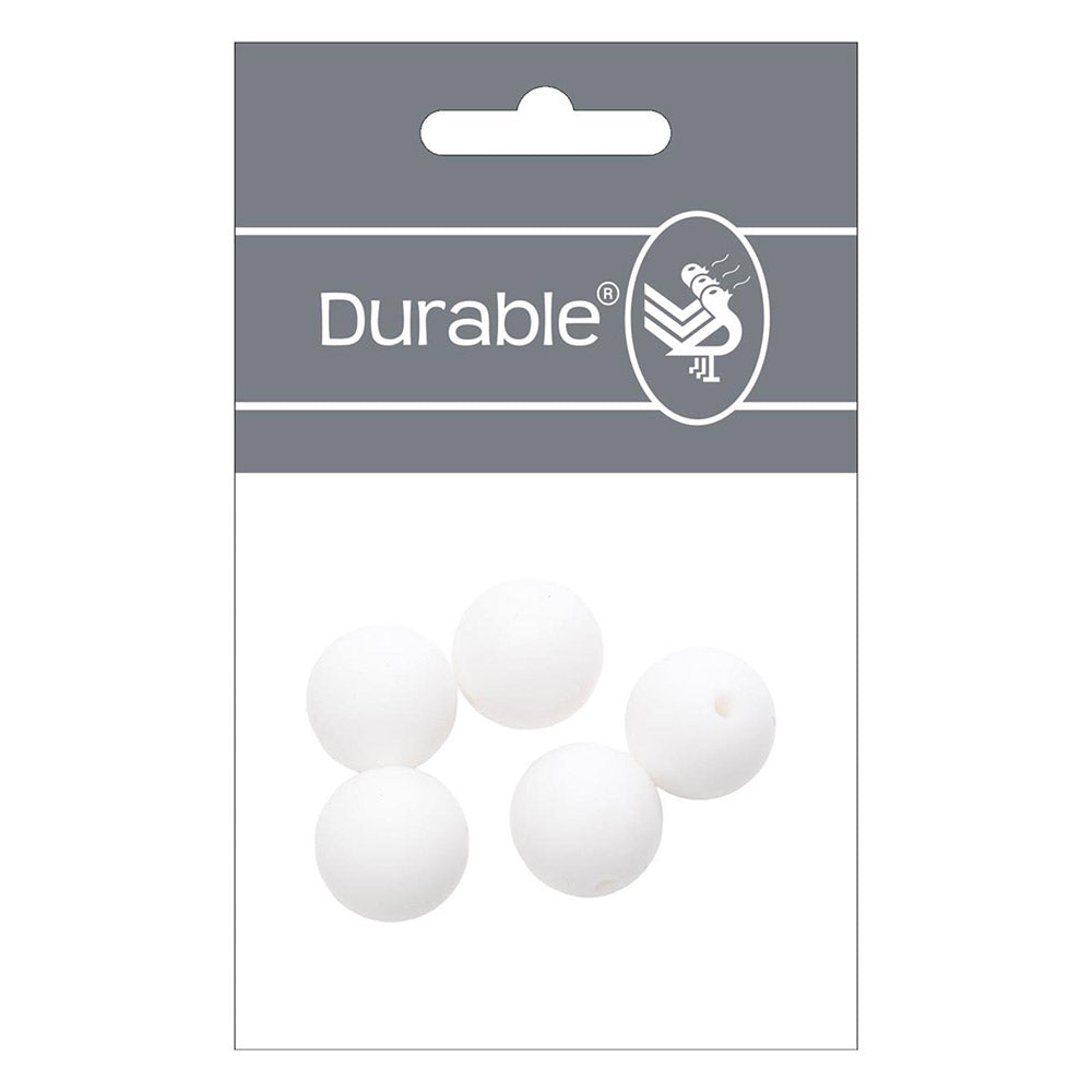 Durable Siliconen Kralen 15mm 5 stuks 009 White