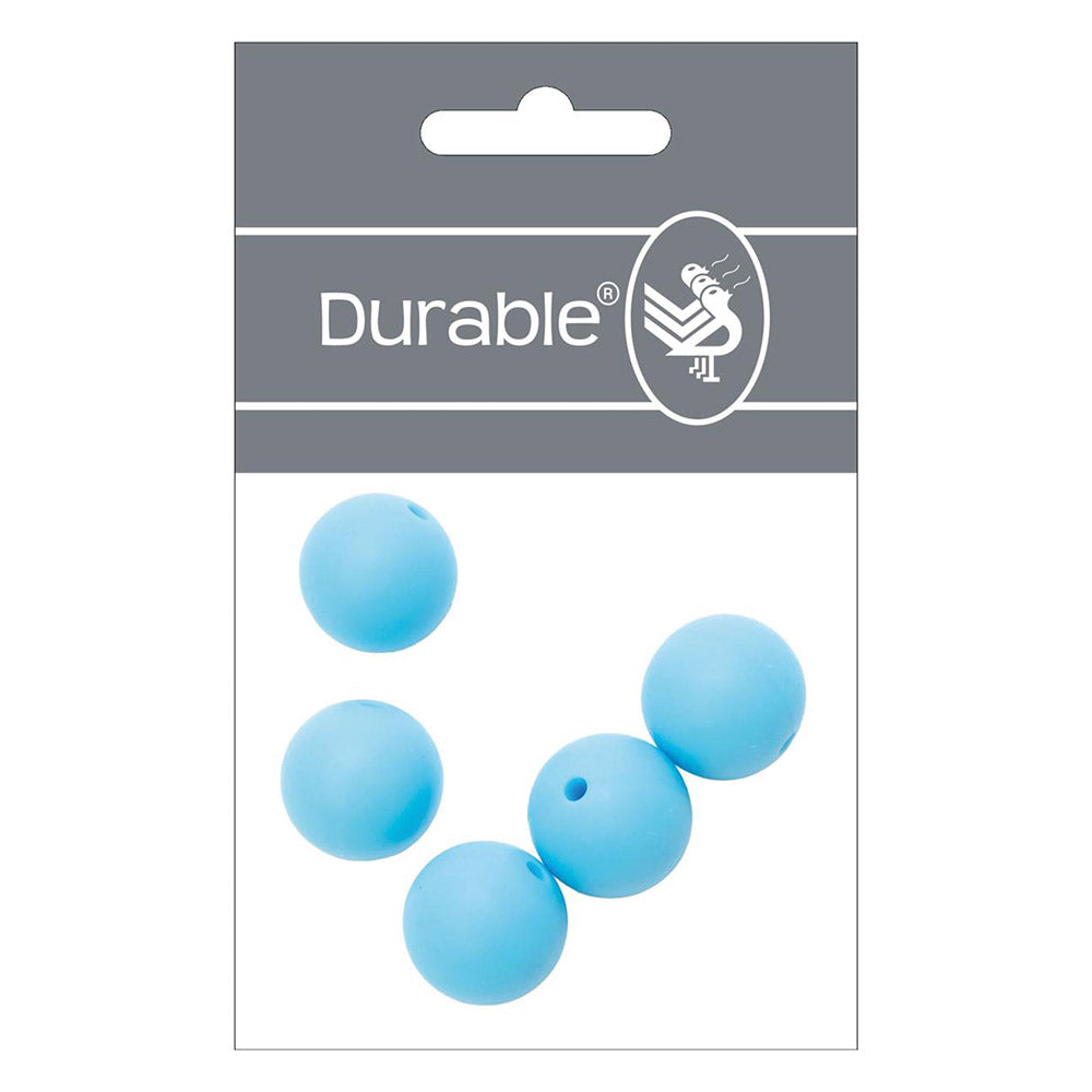 Durable Siliconen Kralen 15mm 5 stuks 298 Blue