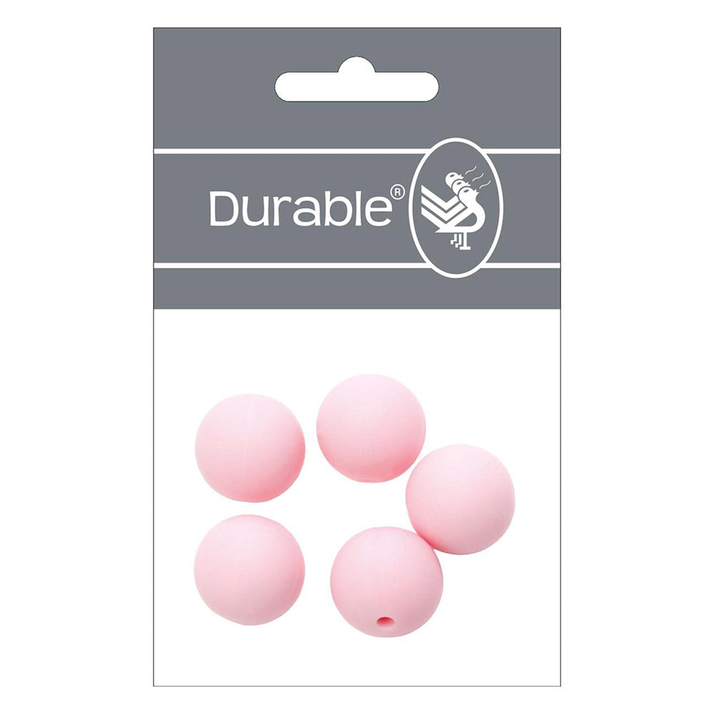 Durable Siliconen Kralen 15mm 5 stuks 749 Light Pink