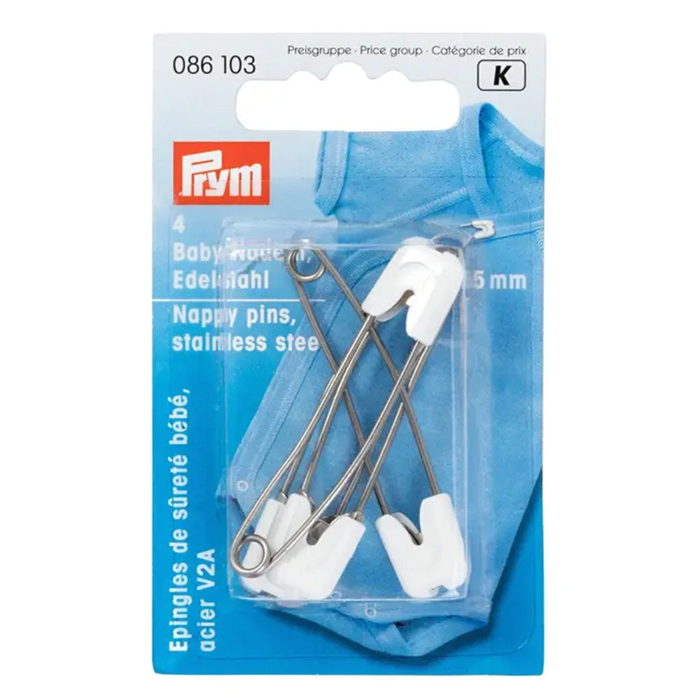 Prym Babyveiligheidsspelden Edelstaal 55 mm Wit