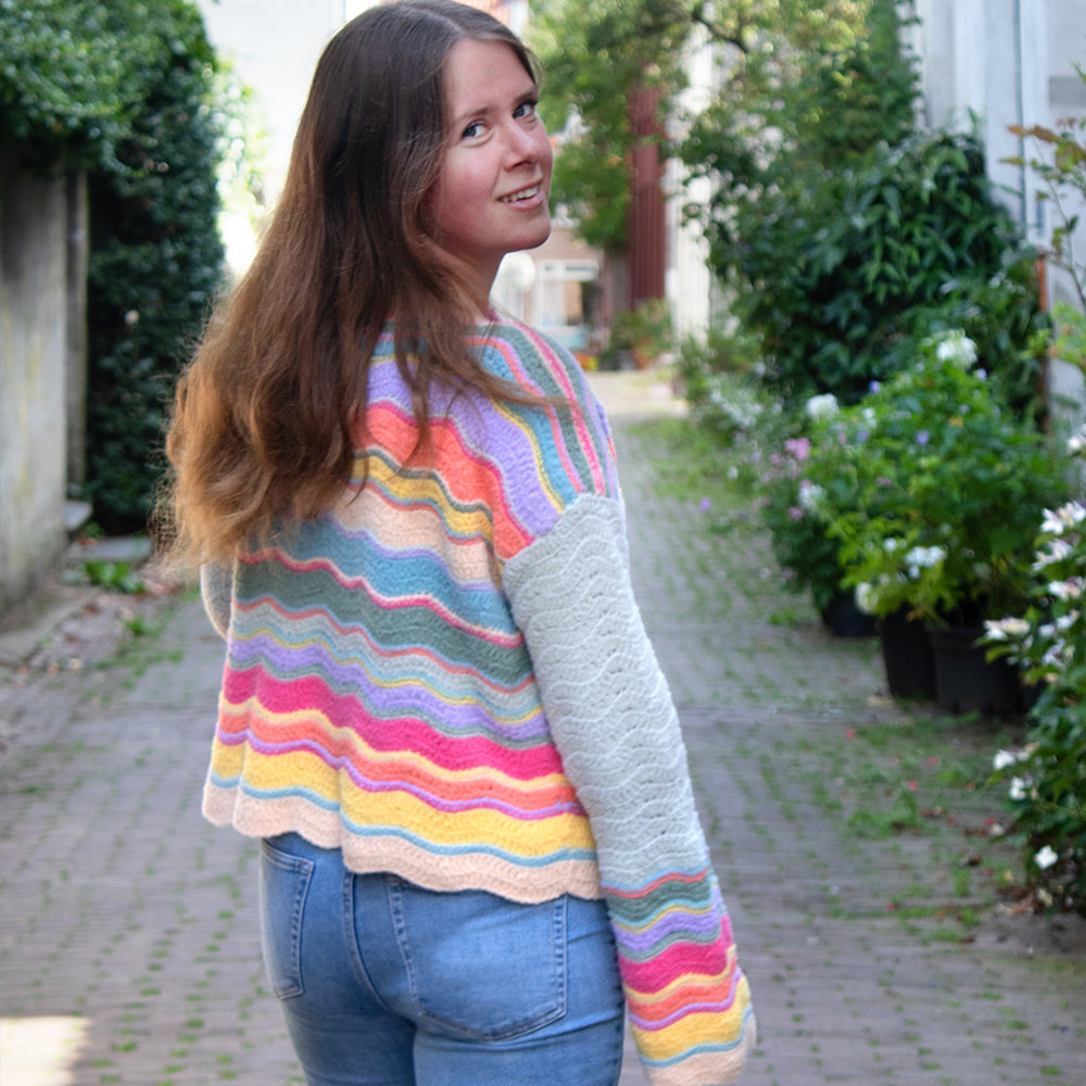 Chevron — gemaakt met Felt-it Chevron Strepentrui Haakpakket (4)