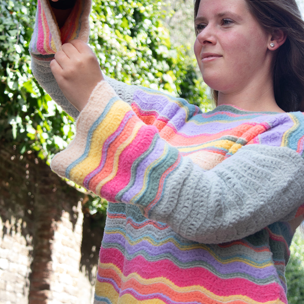 Chevron — gemaakt met Felt-it Chevron Strepentrui Haakpakket (2)