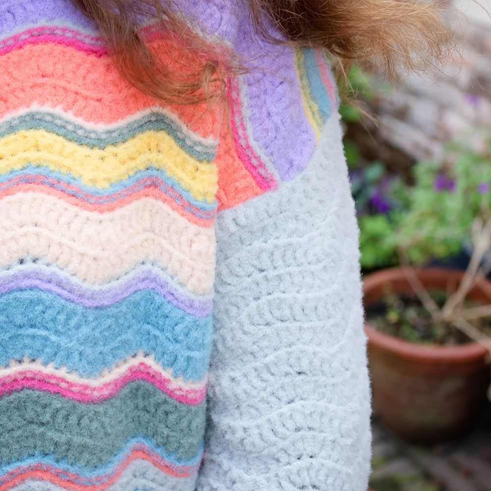 Chevron — gemaakt met Felt-it Chevron Strepentrui Haakpakket (6)