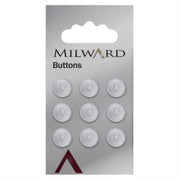 Milward Parelmoer Knoop Wit Glanzend Smalle Rand 10mm (9 stuks)