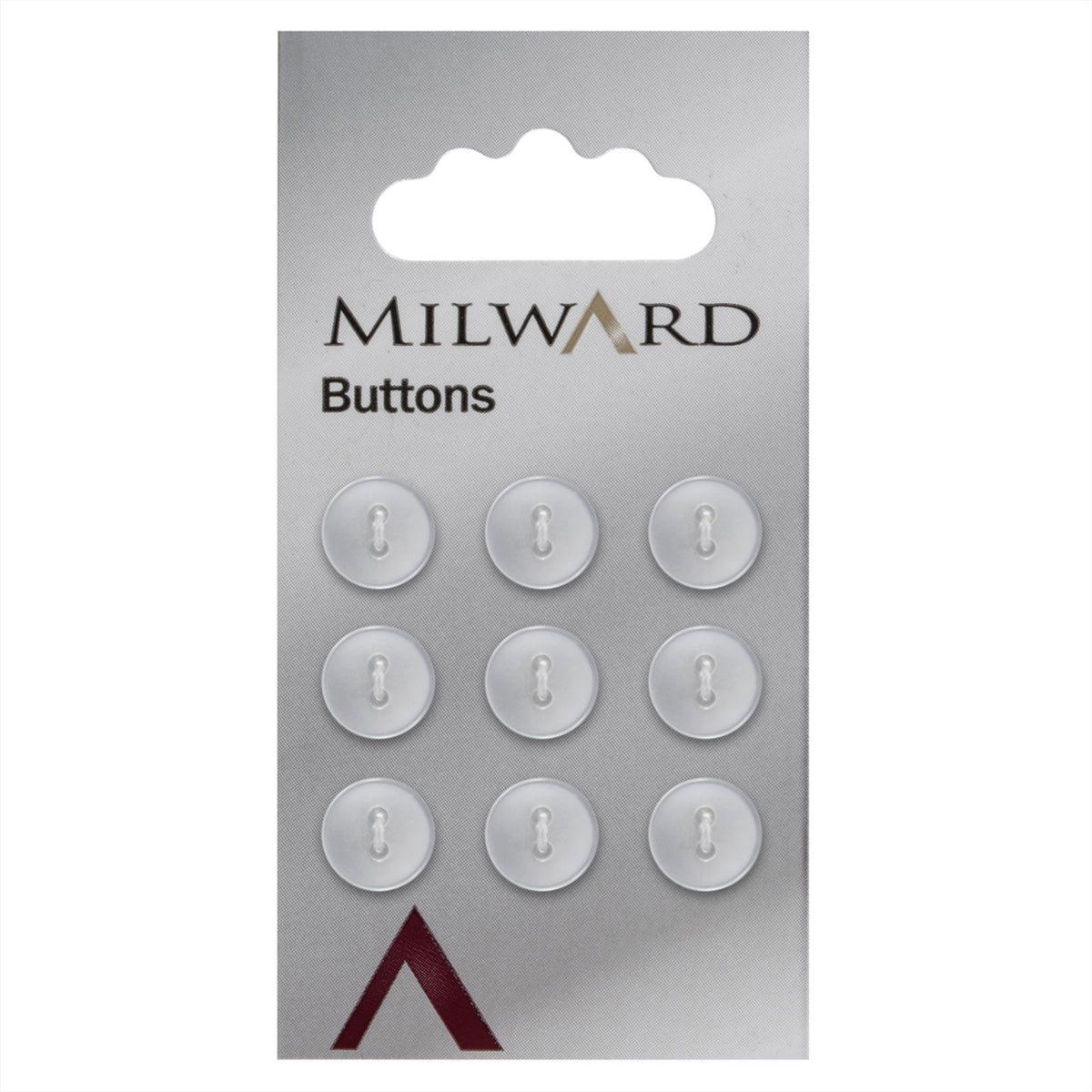 Milward Parelmoer Knoop Wit Glanzend Smalle Rand 10mm (9 stuks)