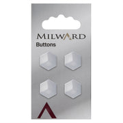 Milward Parelmoer Knoop Hexagon Wit 15mm (4 stuks)