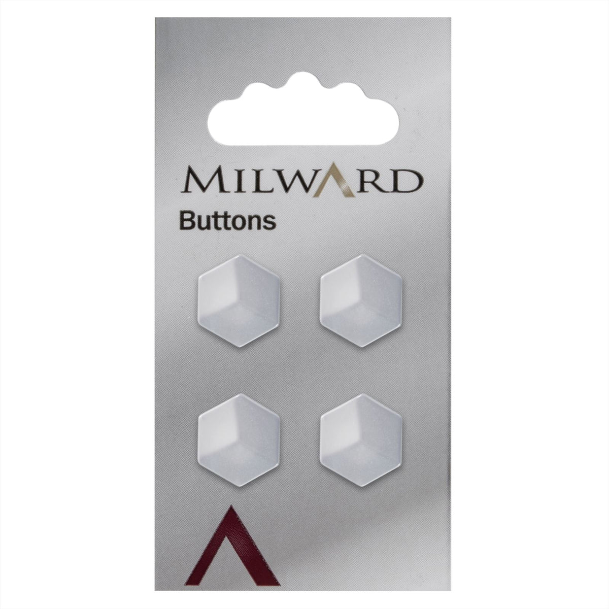 Milward Parelmoer Knoop Hexagon Wit 15mm (4 stuks)