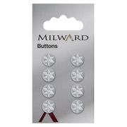 Milward Parelmoer Knoop met Ster Wit 10 mm (8 stuks)