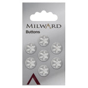 Milward Parelmoer Knoop met Ster Wit 12mm (7 stuks)
