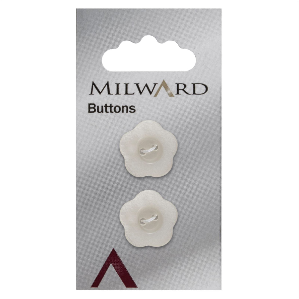 Milward Bloem Knoop Wit 20mm (2 stuks)