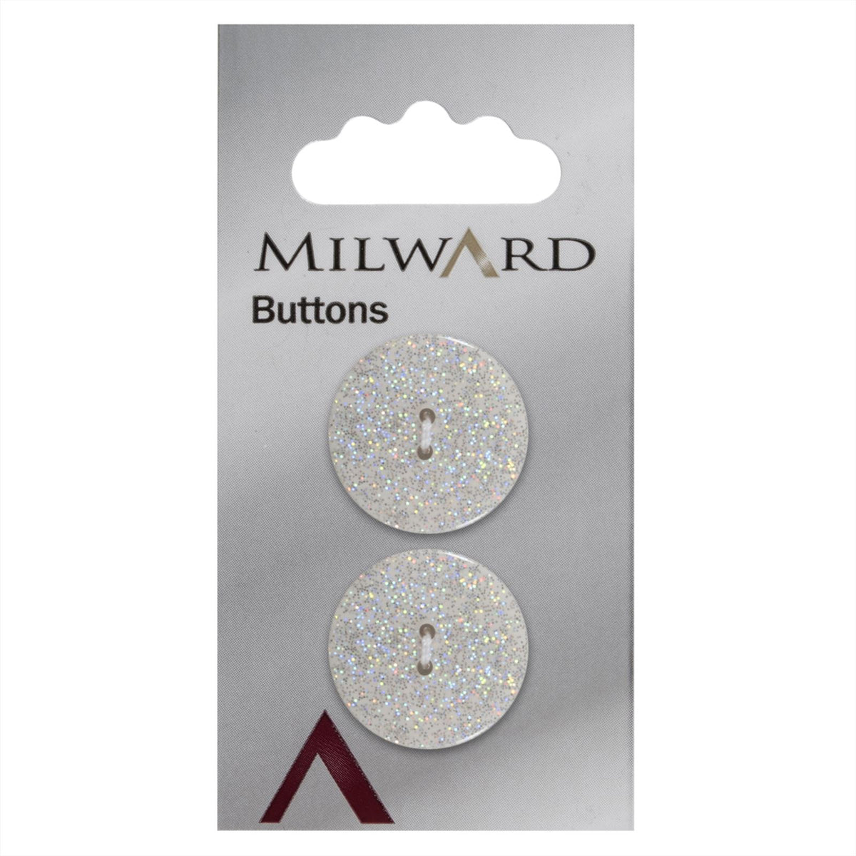 Milward Knoop met Glitters Wit 22mm (2 stuks)