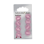 Milward Parelmoer Knoop Roze 13mm (8 stuks)