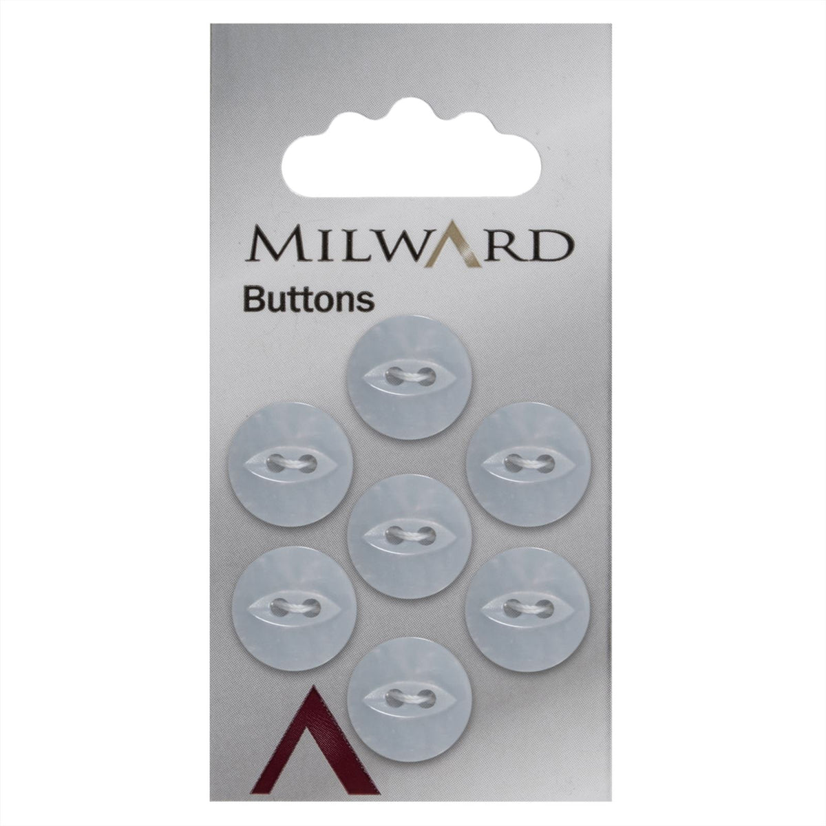 Milward Parelmoer Knoop Witblauw 13mm (7 stuks)