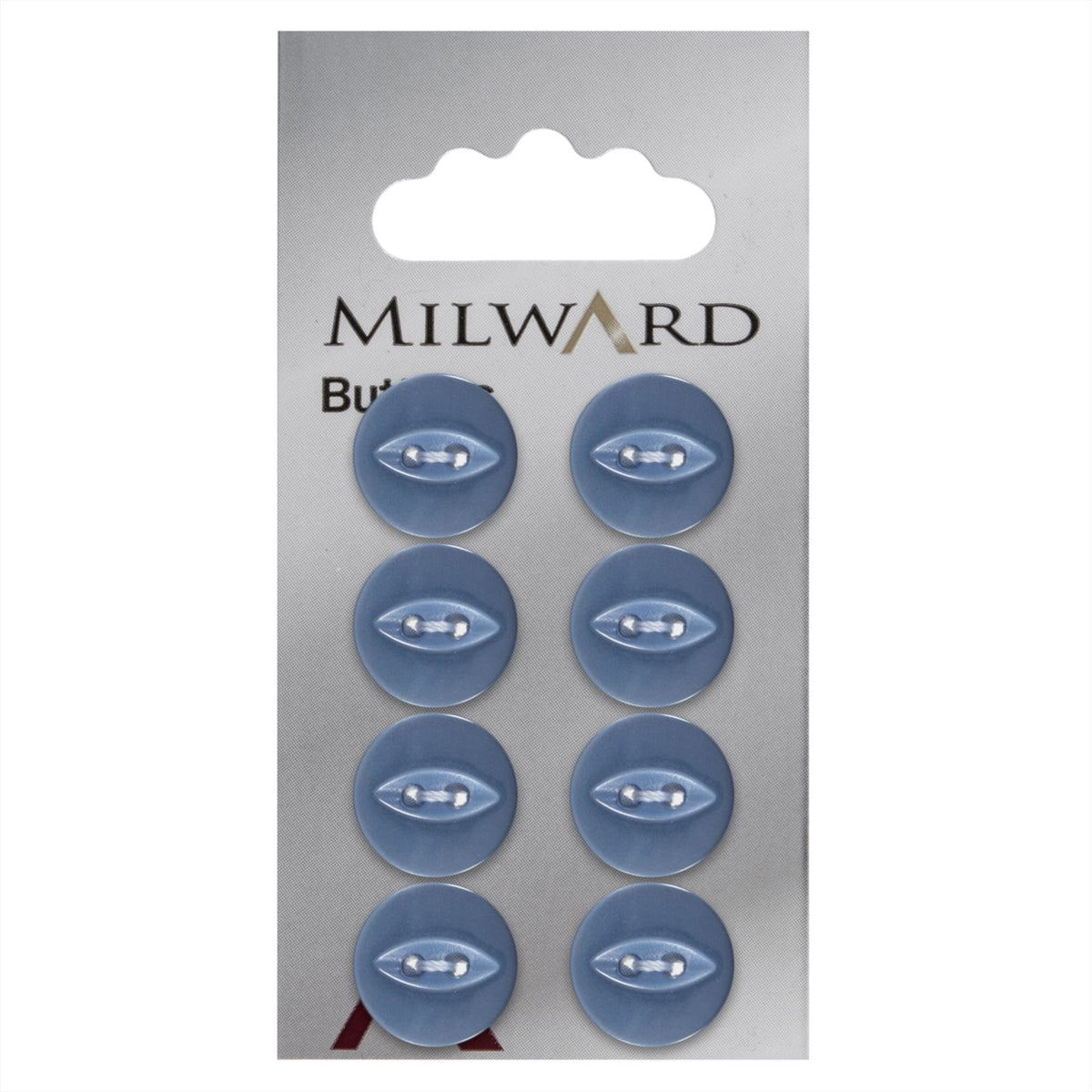Milward Parelmoer Knoop Blauw 13mm (8 stuks)