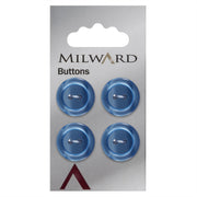 Milward Glans Knoop Blauw 17mm (4 stuks)