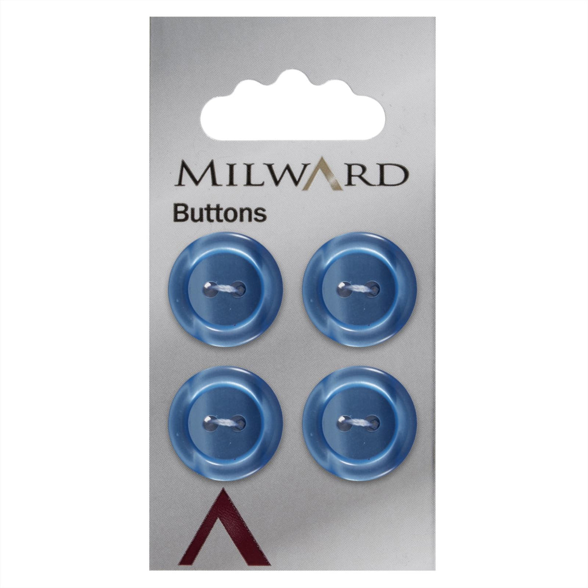 Milward Glans Knoop Blauw 17mm (4 stuks)