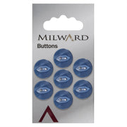 Milward Parelmoer Knoop Rond met Ellips Blauw 13mm (8 stuks)