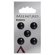 Milward Glans Knoop met Werkje Zwart 12mm (5 stuks)