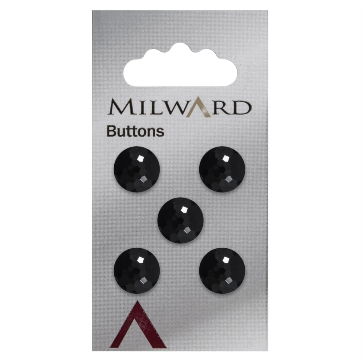 Milward Glans Knoop met Werkje Zwart 12mm (5 stuks)