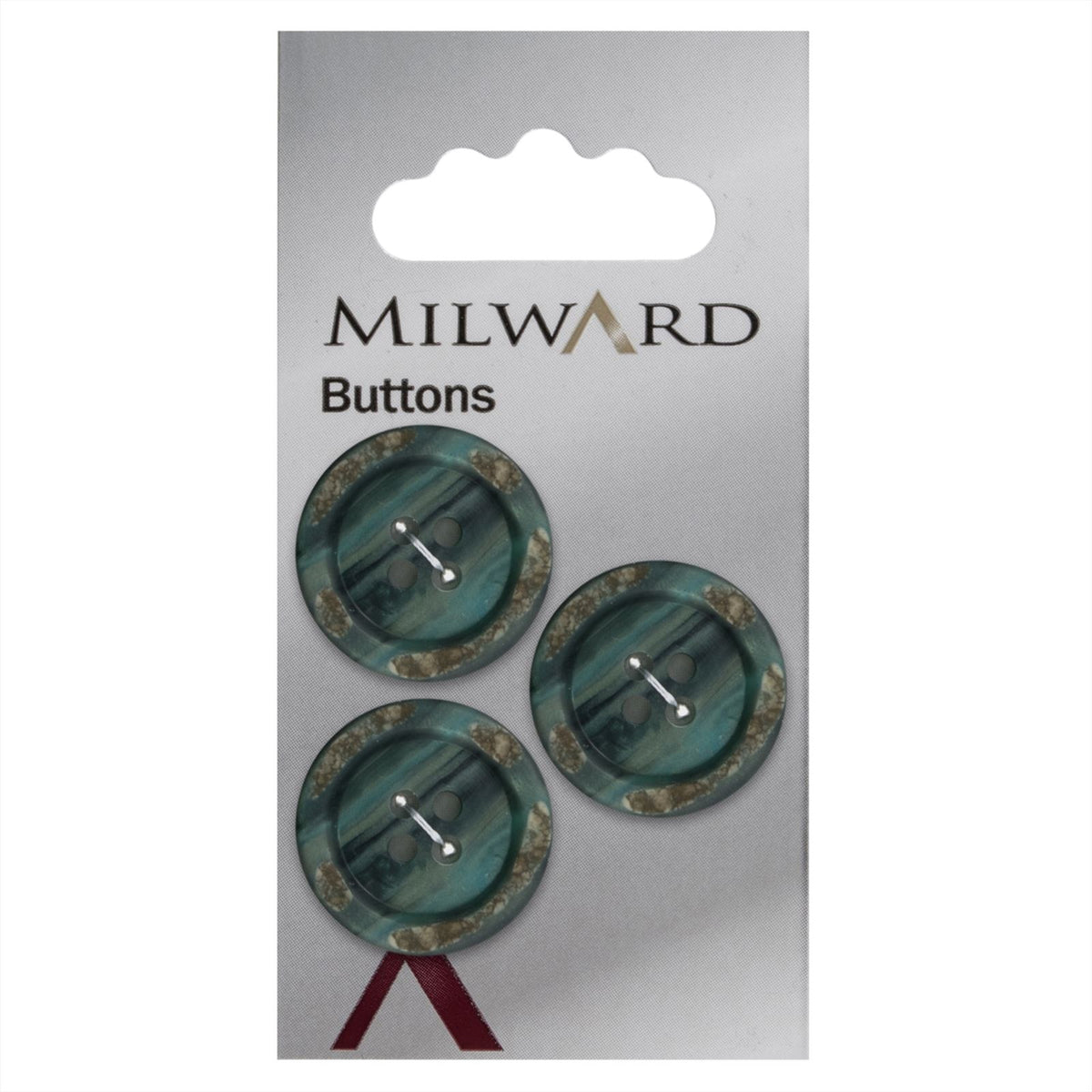 Milward Glans Knoop Turquoise 22mm (3 stuks)