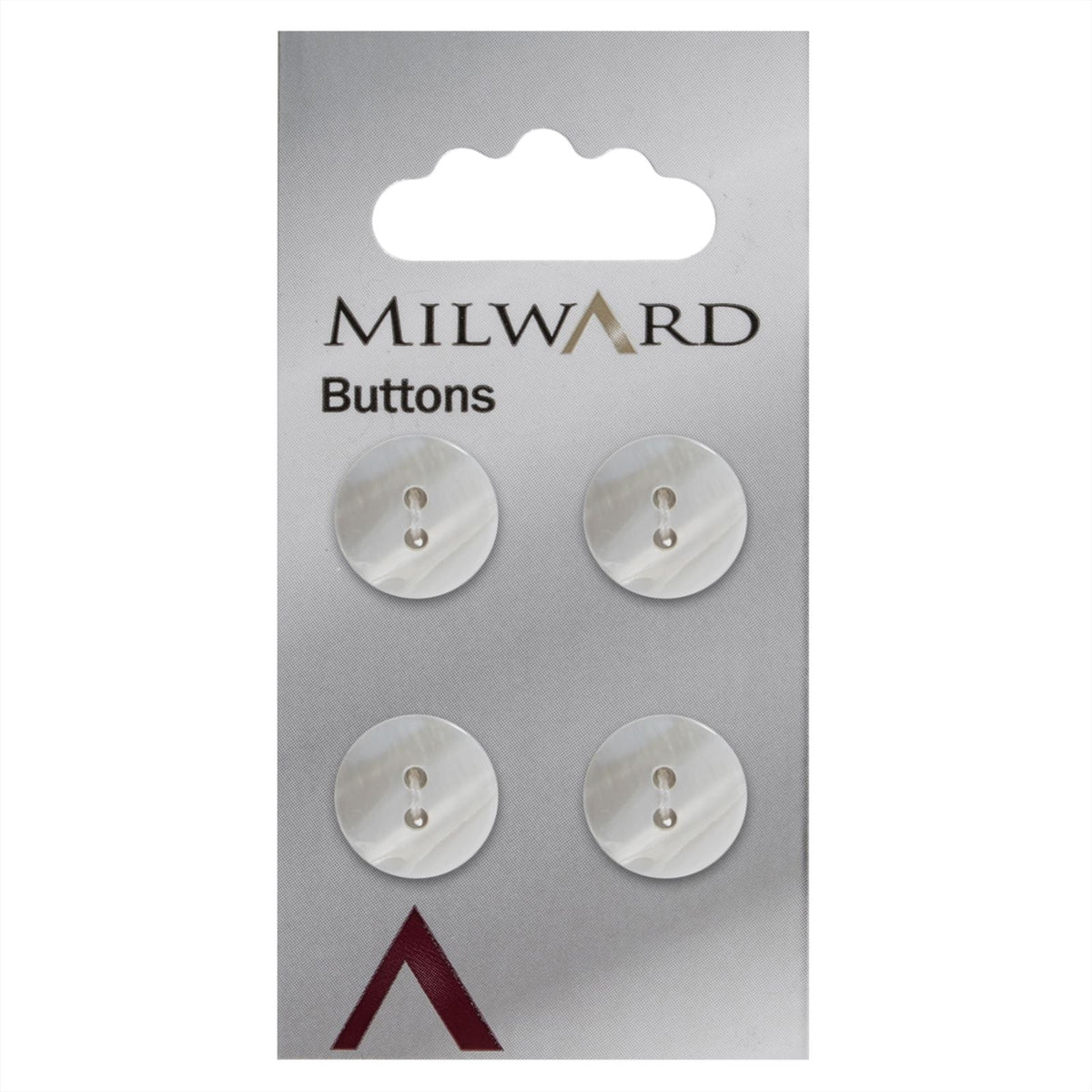 Milward Parelmoer Knoop Wit 15mm (4 stuks)