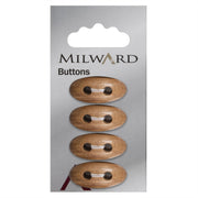 Milward Knebel Knoop Blank Hout 26mm (4 stuks)