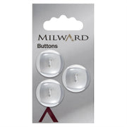 Milward Glans Knoop Wit 21mm (3 stuks)