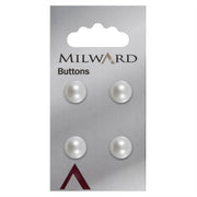 Milward Halve Parel Knoop Wit 11mm (4 stuks)