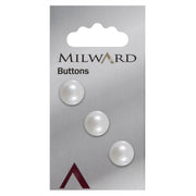 Milward Halve Parel Knoop Wit 13mm (3 stuks)