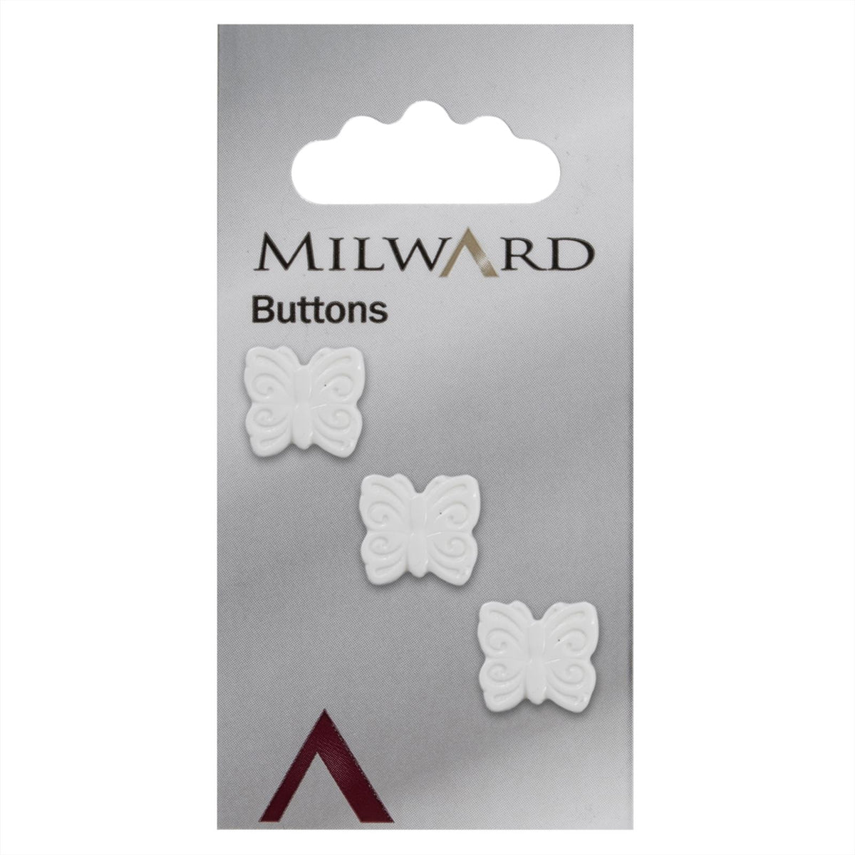 Milward Vlinder Knoop Wit 16mm (3 stuks)
