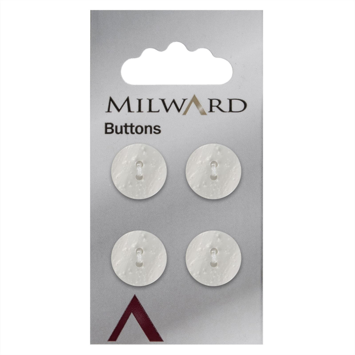 Milward Licht Golvende Parelmoer Knoop Wit 15mm (4 stuks)