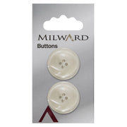 Milward Parelmoer/Transparant Knoop Wit 25mm (2 stuks)